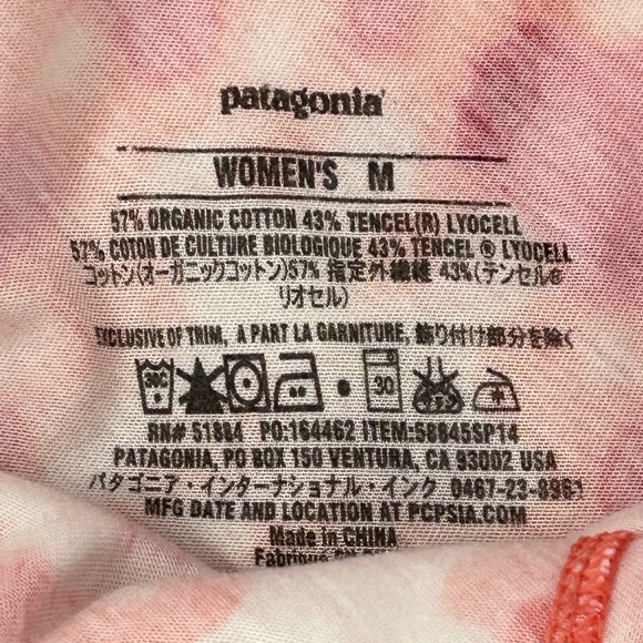 Patagonia Folly Beach Maxi Dress pink & peach tie dye print shelf bra Medium - Picture 3 of 10